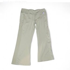 Green Boot Cut Flare Pants Versatile Cotton Blend